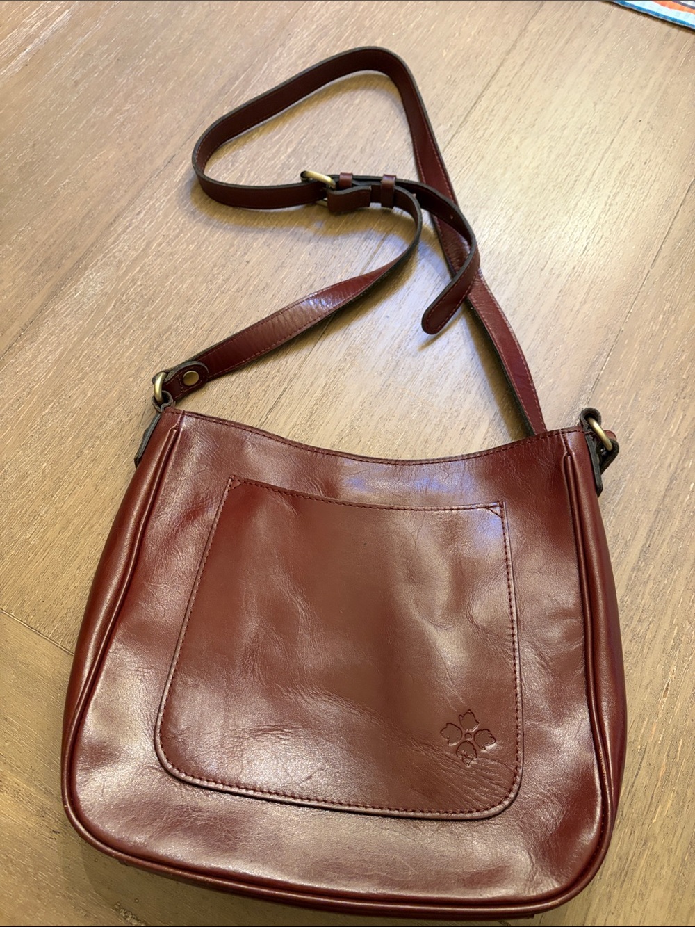 Classic Burgundy/Brown Leather Crossbody Bag